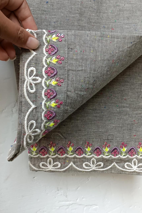 EMBROIDERED KADDAR 2 PC (GRAY) - Lubana Store