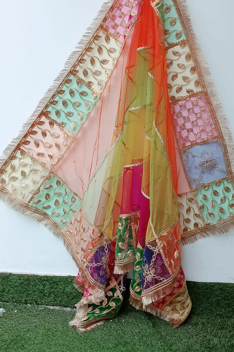 NET TILLA WORK DUPATTA (MULTI) - Lubana Store