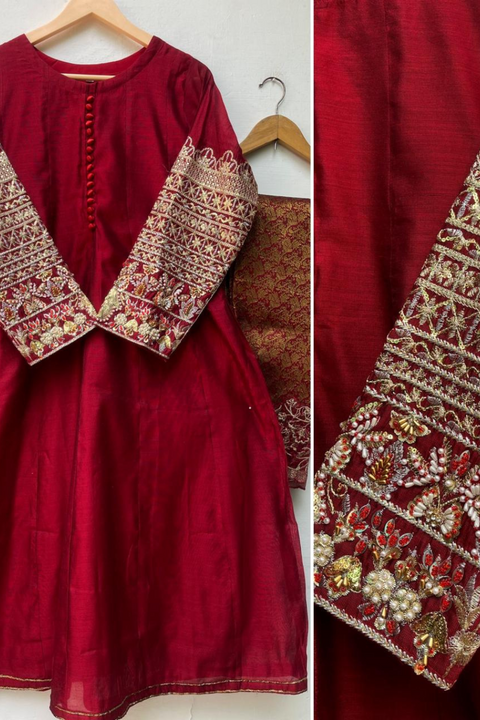 BRIDAL SLEEVES (RED) - Lubana Store