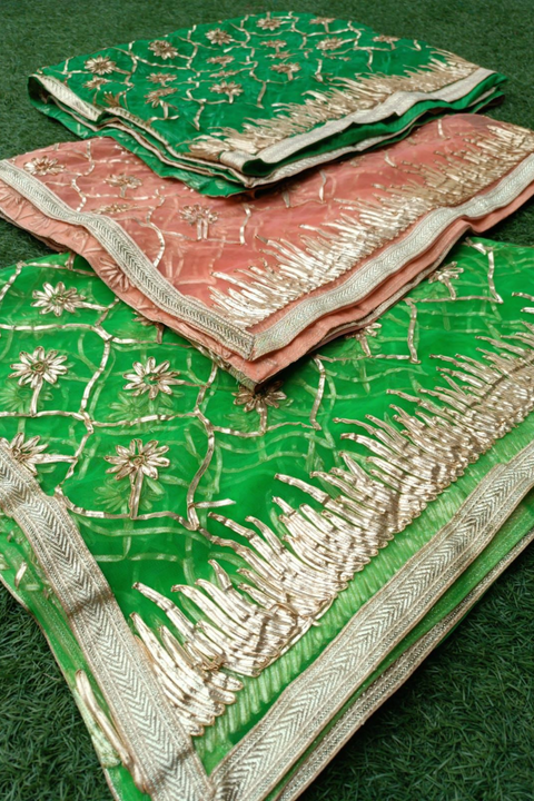 GOTA NET DUPATTA (GREEN) - Lubana Store