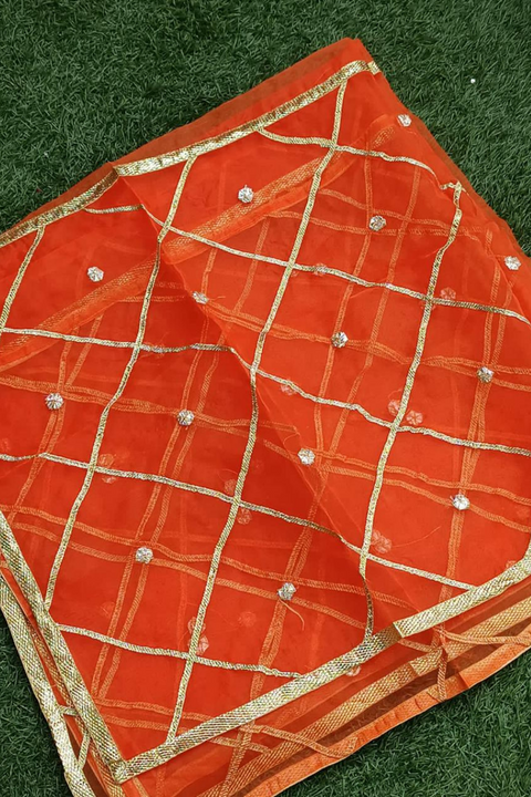 ORGANZA GOTA DUPATTA (ORANGE) - Lubana Store