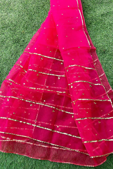 ORGANZA SEQUENCE DUPATTA (S PINK) - Lubana Store