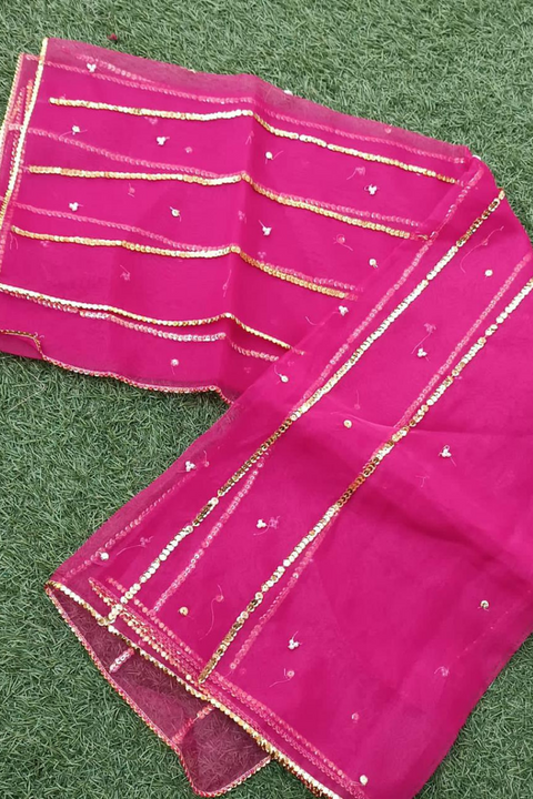 ORGANZA SEQUENCE DUPATTA (S PINK) - Lubana Store