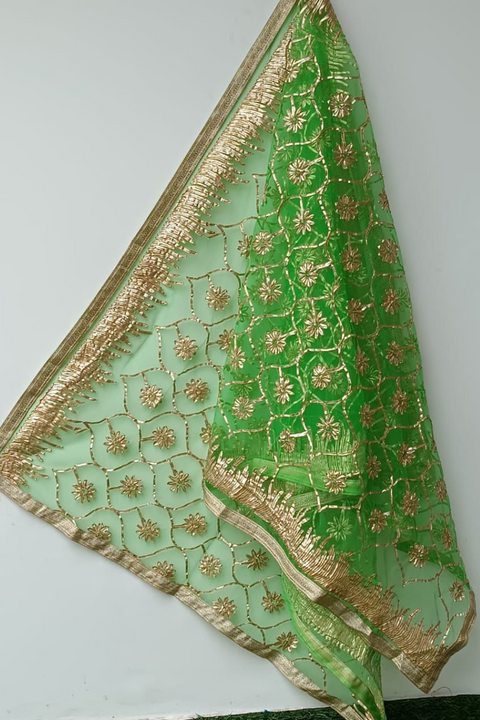 GOTA NET DUPATTA (PARROT) - Lubana Store