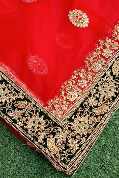 LS DUPATTA (RED) - Lubana Store