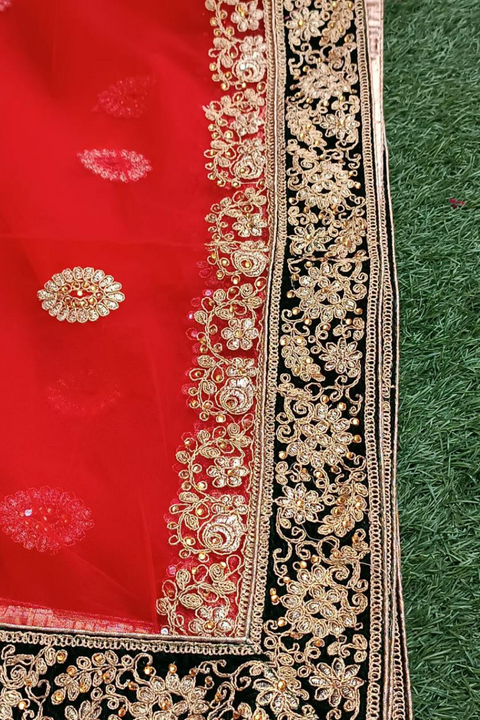 LS DUPATTA (RED) - Lubana Store