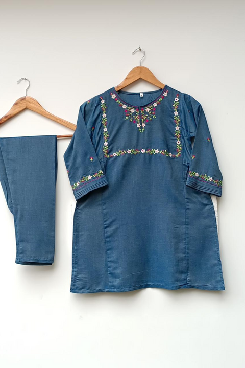 KIDS WINTER DRESS (BLUE) - Lubana Store