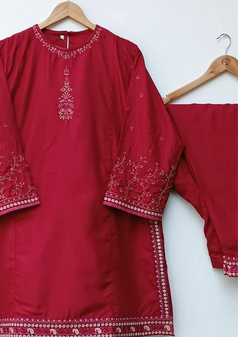 HALEEMA (MAROON) - Lubana Store