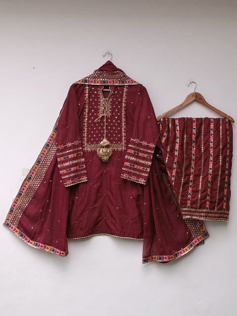 BEENA SILK (MAROON)