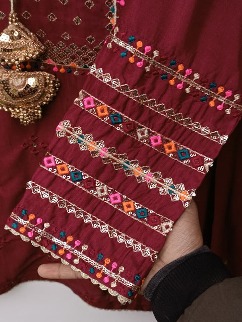 BEENA SILK (MAROON)