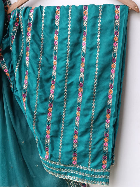 BEENA SILK (TEAL BLUE)