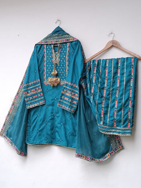 BEENA SILK (TEAL BLUE)