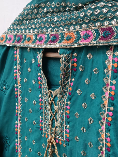 BEENA SILK (TEAL BLUE)