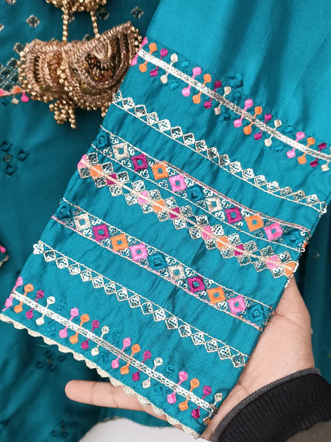 BEENA SILK (TEAL BLUE)