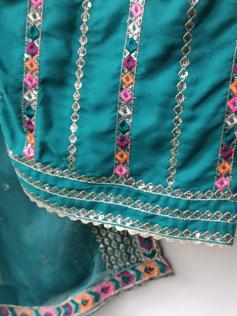 BEENA SILK (TEAL BLUE)