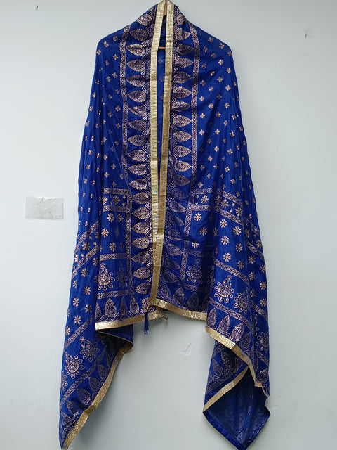 BLOCK PRINT DUPATTA (BLUE)
