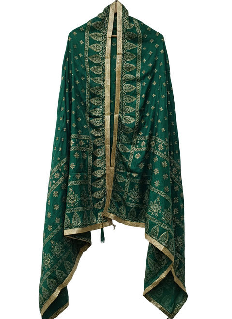 BLOCK PRINT DUPATTA (D GREEN)