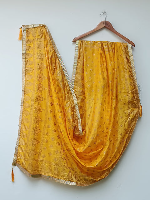 BLOCK PRINT DUPATTA (YELLOW)