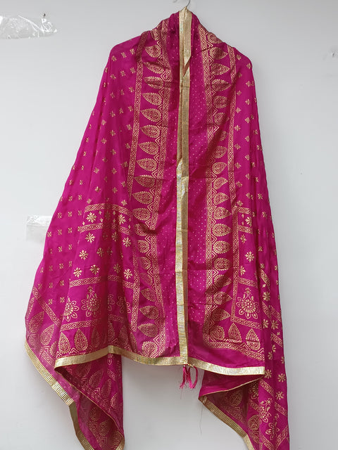 BLOCK PRINT DUPATTA (S PINK)