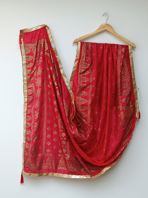 BLOCK PRINT DUPATTA (MAROON)