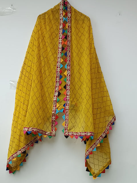 CHIFFON DUPATTA PRINTED (MUSTARD)