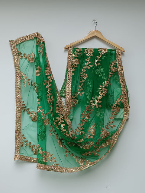 NET DUPATTA GOTA LARRI (GREEN)