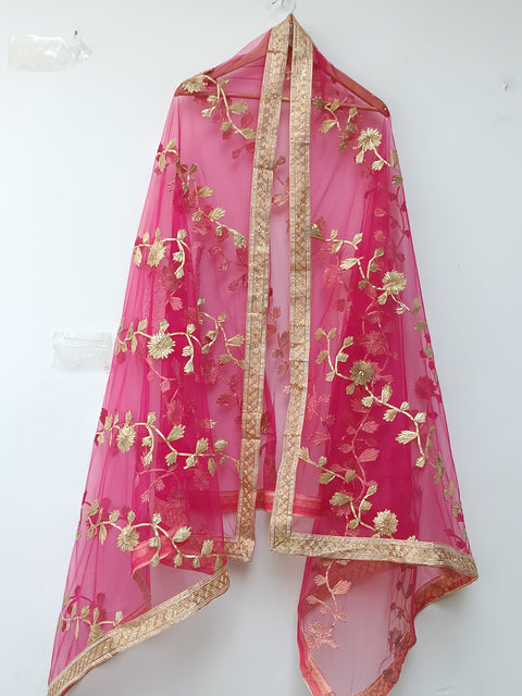NET DUPATTA GOTA LARRI (S PINK)