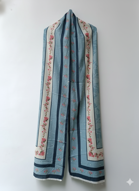 PRINTED DUPATTA (AQUA)