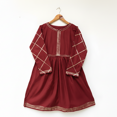GOTA DRESS FROCK 2 (MAROON)