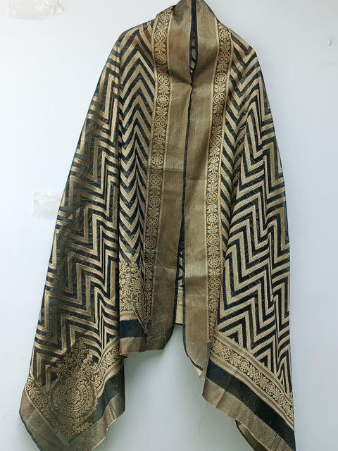 JAMAWAR ORGANZA SHAWL (BLACK)