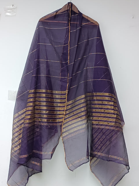KHADI NET DUPATTA (PURPLE)