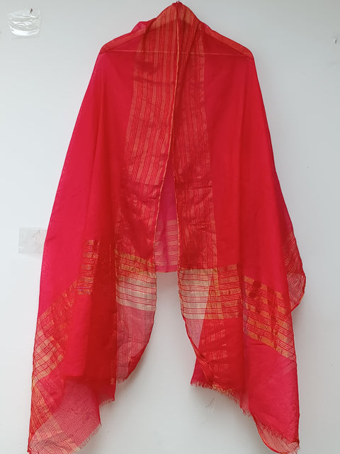 KHADI NET DUPATTA (RED)
