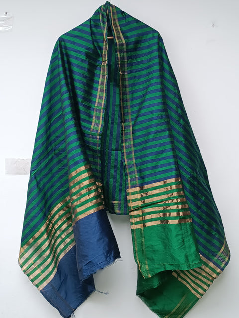 KHADI SILK  DUPTTA (BLUE &GREEN)