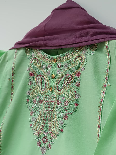 NAZISH KIDS (CUSTARD GREEN)