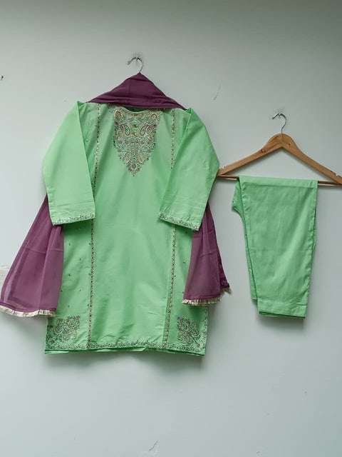 NAZISH KIDS (CUSTARD GREEN)