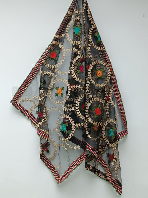 NET DUPATTA (BLACK)
