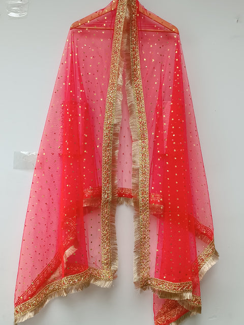NET GOTA DUPATTA (RED)