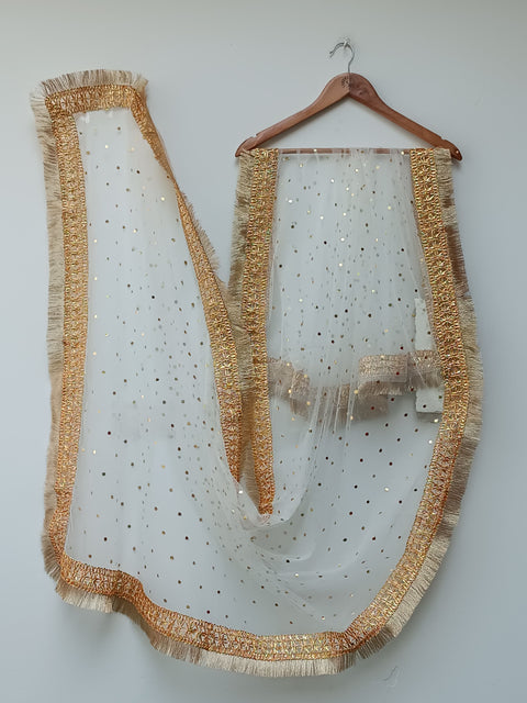 NET GOTA DUPATTA (WHITE)