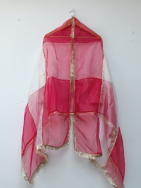 ORGANZA DUPATTA (RED & WHITE)