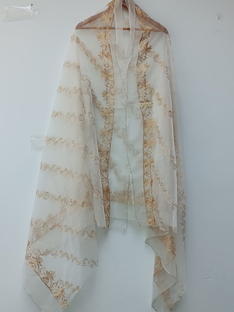 ORGANZA EMB DUPATTA (OFF WHITE)