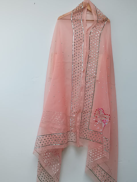 ORGANZA MUSE DUPATTA (PEACH)