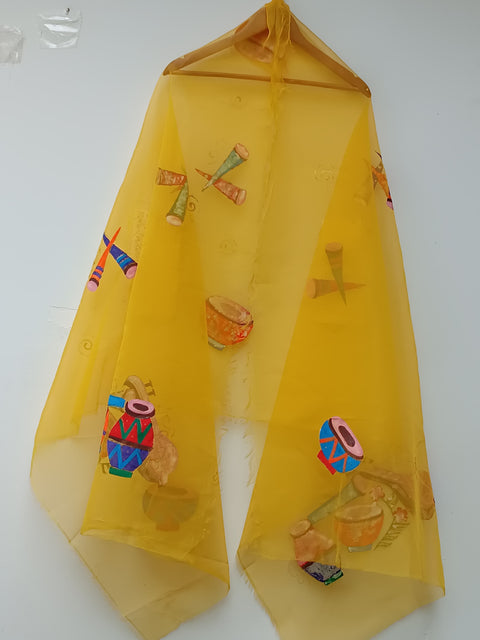 ORGANZA MOSIKI SHAWL (YELLOW)