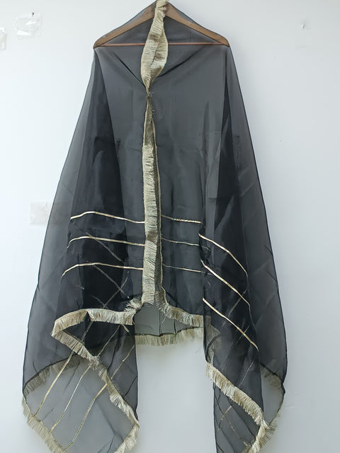 ORGANZA PLAIN DUPATTA (BLACK)