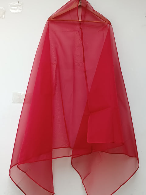 PLAIN ORGANZA DUPATTA (RED)