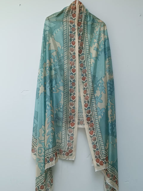 PRINTED SILK DUPATTA (MINT)