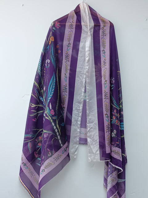 PRINTED SILK DUPATTA (PURPLE)