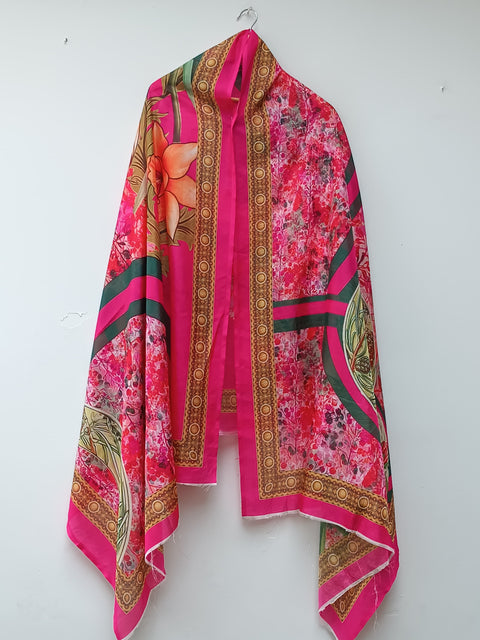 PRINTED SILK DUPATTA (S PINK)
