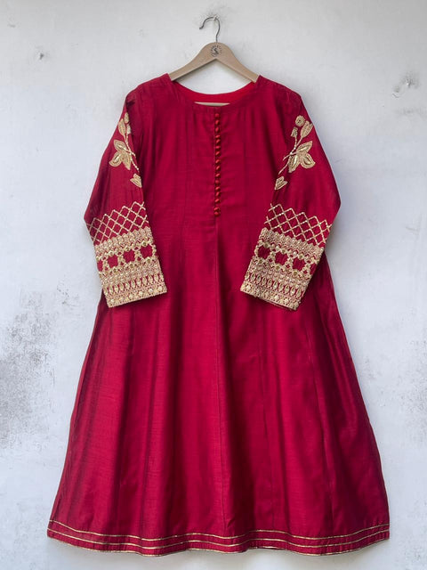 TILA WORK FROCK (RED)