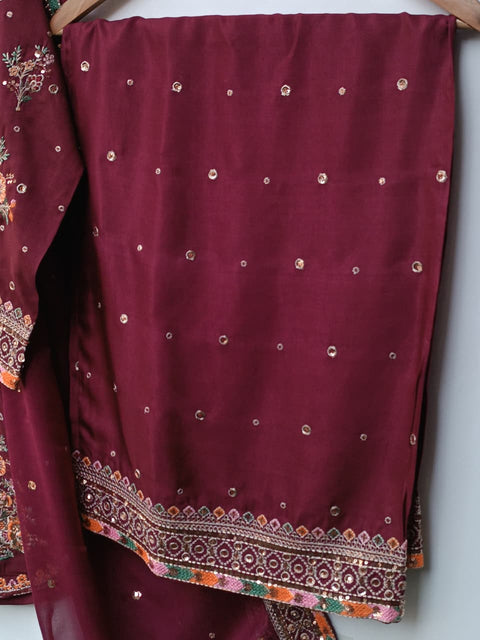 UKASHA SILK (MAROON)