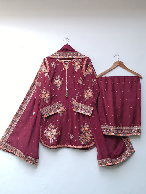 UKASHA SILK (MAROON)